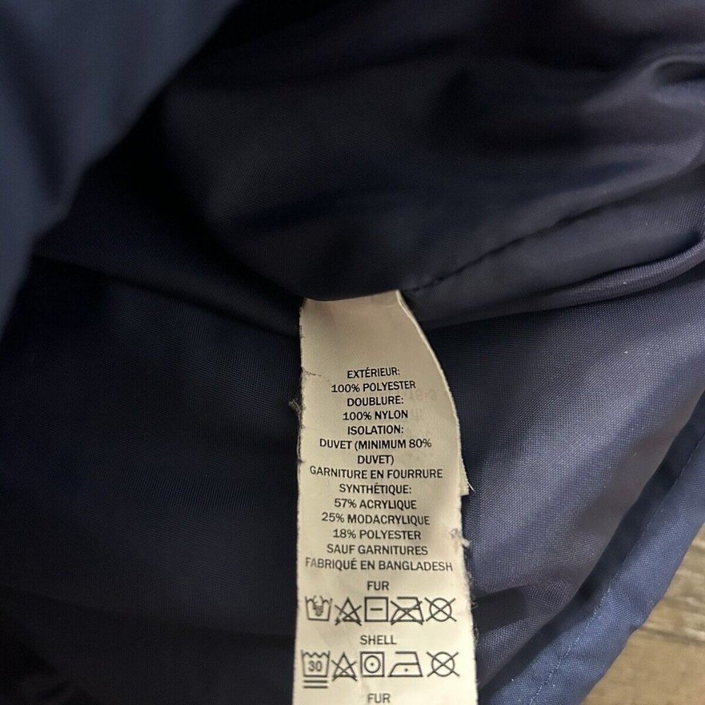 L.L. Bean L Petite Blue Puffer Goose Down TEk Jacket Coat Full Zip - Picture 3 of 4